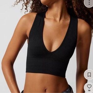 Black Ribbed Crop Top